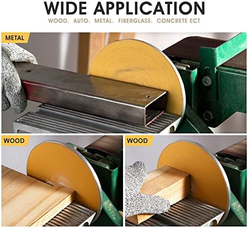 200 PCS 6 Inch Gold PSA Sanding Discs 80 Grit Self Adhesive Sticky-Back Sandpaper for DA Sander Automotive Car Paint Woodworking Wood Metal Finishing