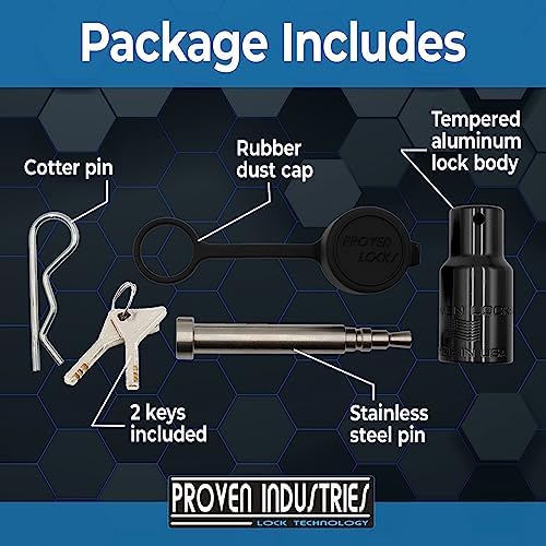 Proven Industries HL1 Hitch Pin Lock - 2" & 2-1/2" Receiver, Black