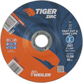 Weiler 58022 6 Inch Cutting Wheel, Tiger Zirc Steel/Metal Fast Cut & Long Life High Performance Cutting, .045" Z60T Type 27 7/8" Arbor, Pack of 25