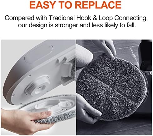 REECOO Cordless Electric Spin Mop Power Mop with 4 Floor Scrubber Pads/Automatic Cleaning Bucket/Water Sprayer,Lightweight & Rechargeable,Suitable for Wooden, Marble, Tile, Hardwood Floor.