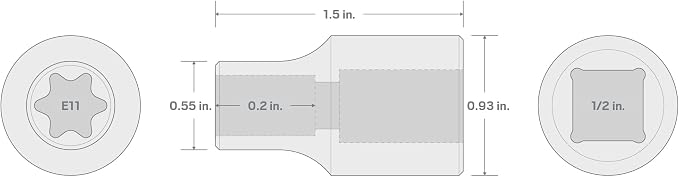 TEKTON 1/2 Inch Drive x E11 External Star Socket | SHD22411 | Shallow
