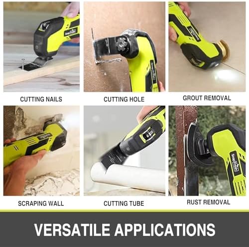 SnapFresh Cordless Oscillating Tool with 22pcs Accessories, 6 Speed Control