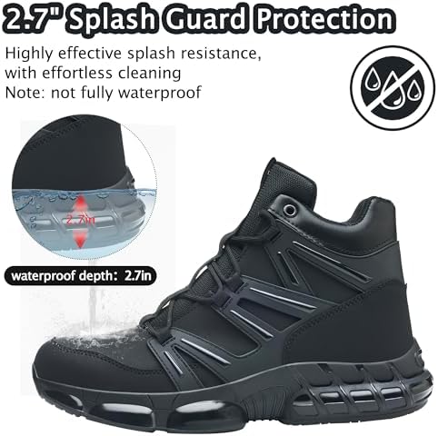 KOIFISH Steel Toe Work Boots for Men Women, Waterproof Steel Toe Boots