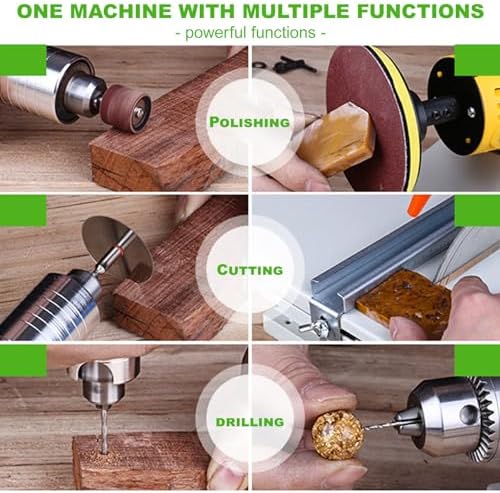 850W Rock Polishing Buffer Machine,Speed Adjustable Bench Lathe Polisher-Support grinding - cutting - drilling,With flexible shaft & handle&Universal water pipe,Tabletop Lapidary Equipment