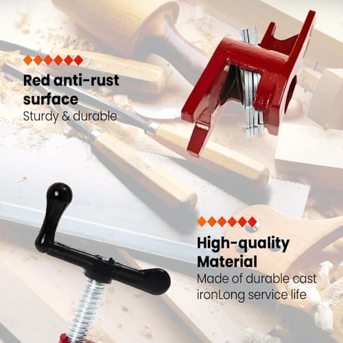 4 Pack 3/4'' Pipe Clamps for Woodworking with Foot Design Wood Gluing Pipe Clamp Fixture Set Heavy Duty Cast Iron For Woodworking, Carpentry, Home Improvement, and DIY Jobs