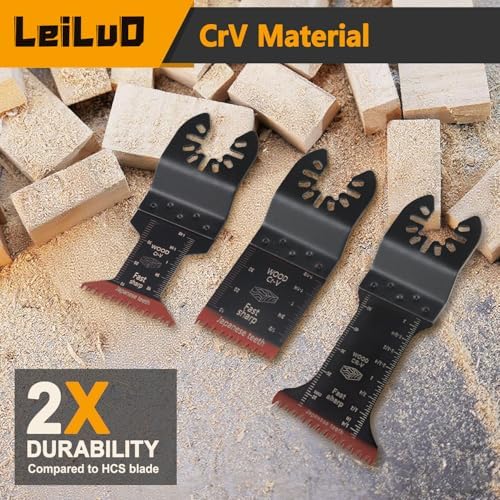 LEILUO 7Pcs Oscillating Tool Blades Wood, 70mm Extra Long Japanese Teeth