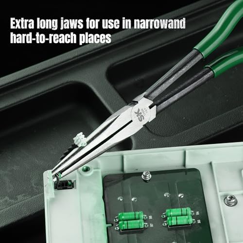 SK Tools USA 2-Piece Long Needle Nose Pliers Set, 11'' Long Nose Pliers