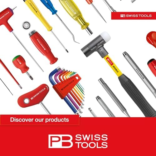 PB Swiss Tools - Safety Hex Key L-Wrenches with Ball Point, Set in a Practical Plastic Holder, Sizes 1.5 to 10 mm, Model #3212.LH-10, Hex Key Tools