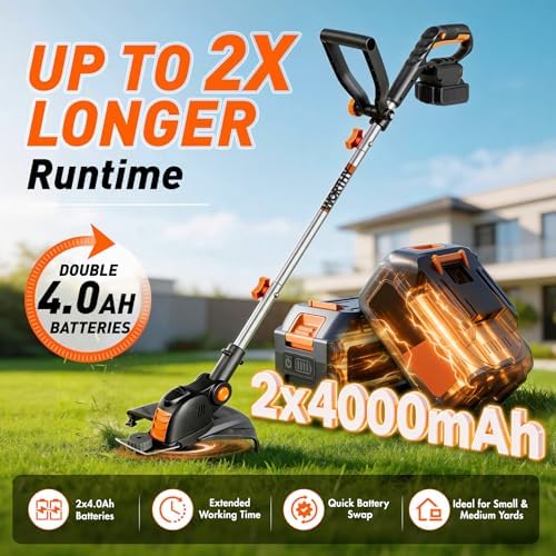 Weed Wacker Eater Electric String Trimmer Battery Powered Lawn Trimmer