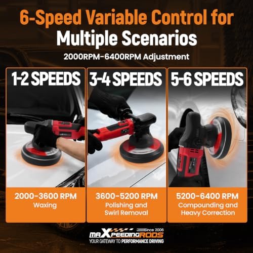 maXpeedingrods 6 Inch Dual Action Car Buffer Polisher