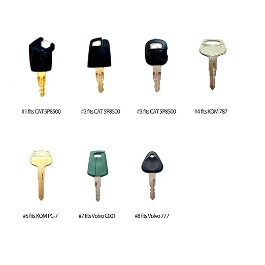 15 Keys Construction Ignition/Heavy Equipment Key Set for CAT Komatsu Volvo Deere JCB