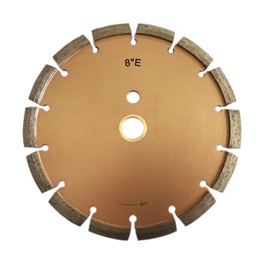 8" Crack Chaser Blade for Cured Concrete, Asphalt Repair or Joint Widen, 0.375" Width, 1"/20mm Arbor