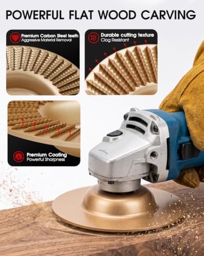 4 PCS Angle Grinder Wood Carving Disc Set Flat Grinding Polishing Wheel Pad