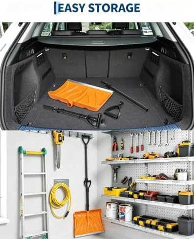 Lightweight Ergonomic Snow Shovel with Spring Assist, Dual d‑Ring Handle