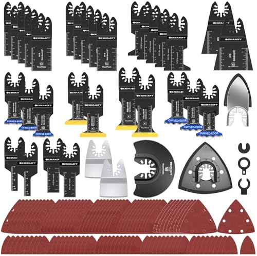 136 PCS Multi Tool Blades Kit, Oscillating Blades with Sandpaper