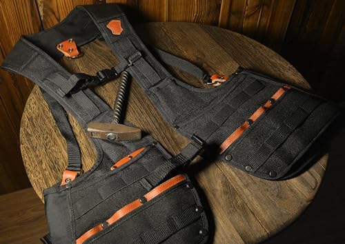 WELKINLAND Top-G Construction Leather tool vest, Electrician Tool Vest