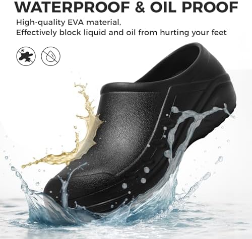 Chef Shoes Men Women Non Slip Work Shoes Water Proof Closed Toe Clogs for Nurse Kitchen Restaurant Food Service
