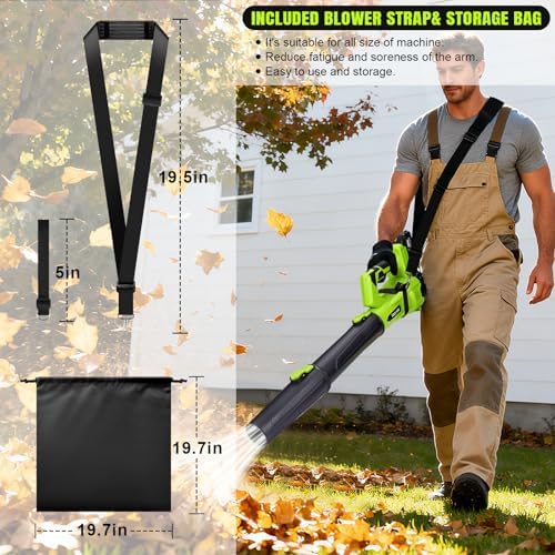 Leaf Blower Cordless 650CFM with 3x4.0Ah Battery & Fast Charger, Green