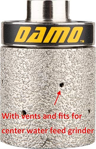 DAMO 2"X2" 90-Degree Diamond Grinding Drum Wheel, Coarse Grit, 5/8”-11 Thread, Ideal for Shaping Circles, Arcs, and Sink Hole Cutouts – Vacuum Brazed Technology for Granite, Concrete, and Marble Edges