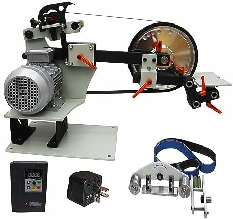 Belt Sander 2Hp Variable Speed Power Bench Sander 2"X72" Belt Sander for Metal Working Knife Making with 3 Grinding Wheel and Base 220V