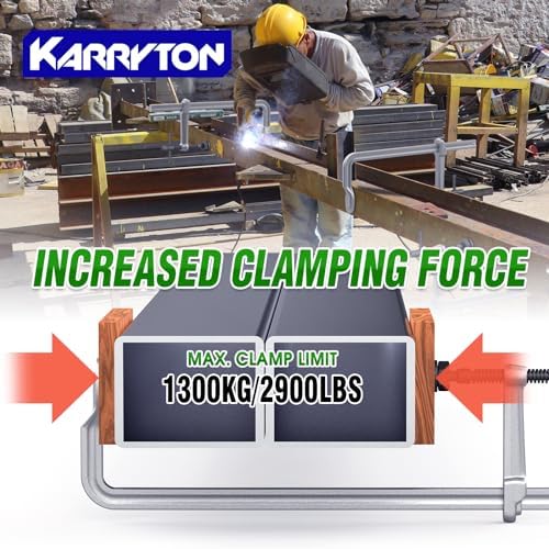 Heavy Duty 24" Inch F-Clamp w/Replaceable Pad, 5-1/2-Inch(140mm) Deep Throat, Drop Forged Steel F Style Bar Clamps for Welding, Bar Size 1-1/5" * 3/5", 2900LB Clamping Force