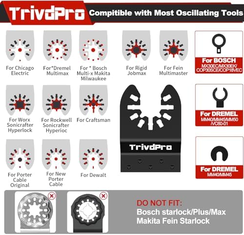 Oscillating Tool Blade Multitool Blades - TrivdPro 105pcs Multi Tool Blades