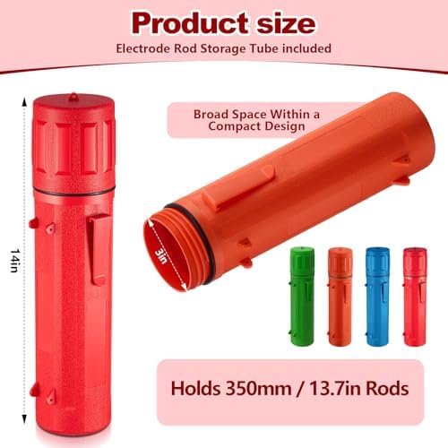 Zonon 4 Pcs Welding Rod Storage Tube 14 Inch Tig Rod Holder, 4 Colors