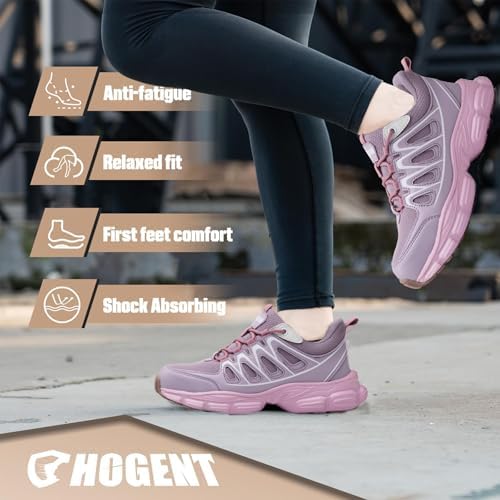 Hogent Steel Toe Shoes for Men Women - Non Slip & Lightweight Work Shoes