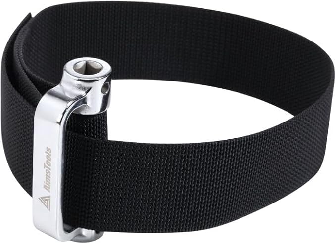 Large Nylon Heavy Duty Strap Oil Filter Wrench Up to 9"(229mm), Fits into Tight Areas, Universal Oil Filter Removal Tool No Slipping for Engine Filters, Conduit, Fittings