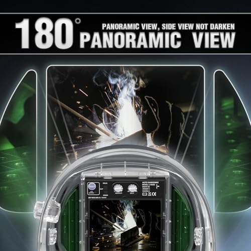 YESWELDER Auto Darkening Welding Helmet with LED, 180° View, LYG-Q800D