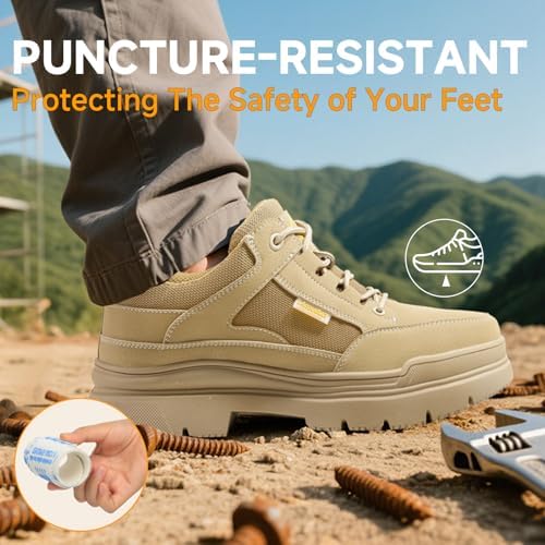Steel Toe Shoes for Men Puncture Resistant Mens Safety Work Shoes