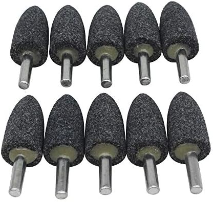 20Pc 1/4" Shank Brown Corundum Grinding Head Cone Shaped Grinding Wheel Abrasive Mounted Grinding Point Stone Rotary Tools Deburring Polishing - Diameter:20mm