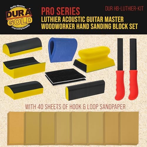 Dura-Gold Luthier Acoustic Guitar Master Woodworker Hand Sanding Block Set