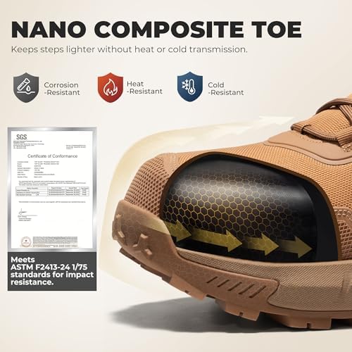 NORTIV 8 Men's Composite Toe Work Boots Slip Resistant