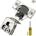 Ravinte 10 Pack 5 Pair 1-3/8 inch Overlay Soft Close Kitchen Cabinet Hinges Stainless Steel Adjustable Kitchen Hinges Satin Nickel Cabinet Hardware