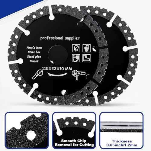 20 Pcs 4.5" Diamond Saw Blades Bulk Diamond Cutting Wheel for Angle Grinder 4 1/2'' Multi Purpose Heavy Duty Angle Grinder Discs for Cutting Metal Tile Rebar Steel Marble, 7/8'' Arbor(Black Style)