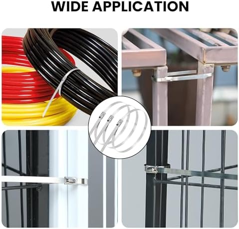 11.8 Inch 100 Pcs 304 Stainless Steel Metal Zip Ties
