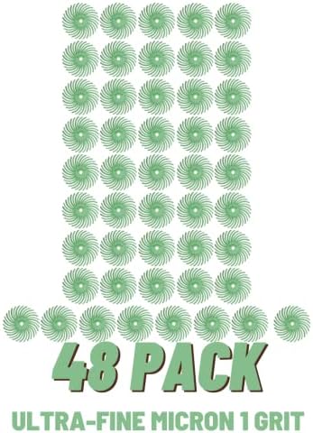 Dedeco Sunburst Radial Bristle Discs 48-Pack - 7/8" Curved - Light Green 14000 Grit (Ultra-Fine, 1 Micron) - Aluminum Oxide for Polishing & Finishing