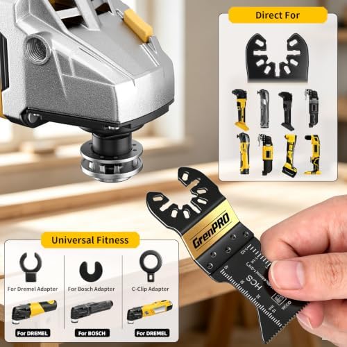 GRENPRO 42-Piece Oscillating Blade Kit for Wood & Plastic Cutting