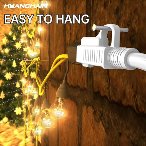 HUANCHAIN Indoor Outdoor White Extension Cord 20 FT Waterproof 16/3 Gauge