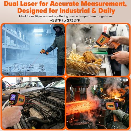 Infrared Thermometer Temperature Gun 2732°F 50:1 Dual