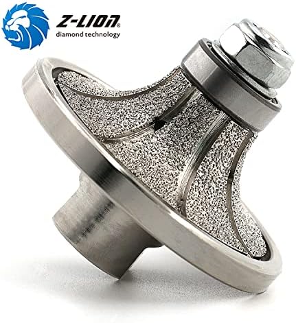 Z-LION B20 3/4" Diamond Hand Profile Wheel Router Bit Half Profiler Wheel for Granite Concrete Marble Edge with 5/8"-11 Thread