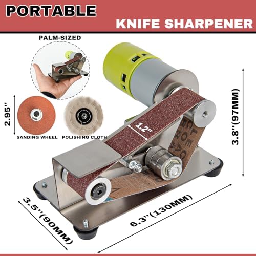 Electric Knife Sharpener, 7 Adjustable Speed Mini Belt Sander, 15 Degree Power Belt Knife Sharpener for Chef and Cutter Enthusiast
