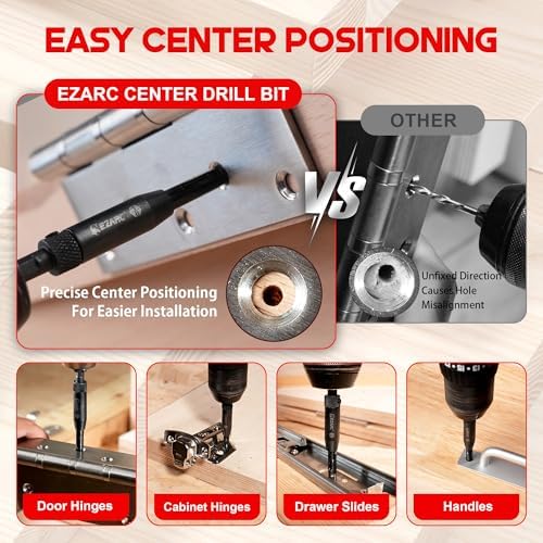 EZARC Countersink Drill Bit Set, 22PCS with Self Centering Drill Bits