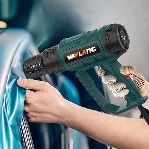 Upgraded Heat Gun - 8 Temp Settings & 2 Fan Speeds, with 4 Nozzles for Welding, Paint Stripping, Shrink Wrapping, Thawing, DIY QR611B