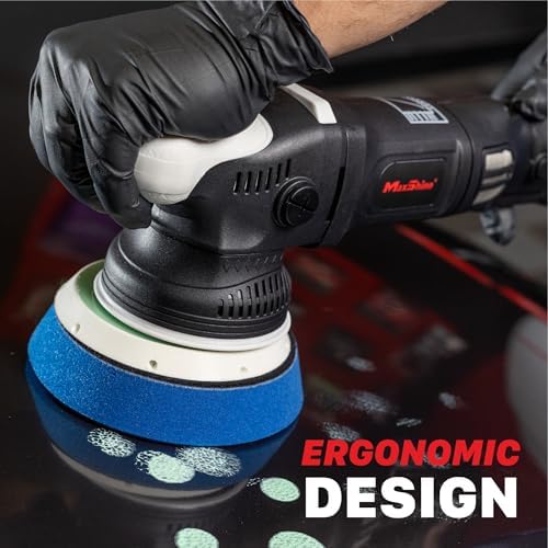 Maxshine M15 Pro Dual Action Polisher & Foam Pads Kit – 15mm Long Throw 1000W Car Buffer with 5” Backing Plate, Variable Speed 2,500–5,000 OPM – Detailing Tool for Cars, Trucks, SUVs & Boats