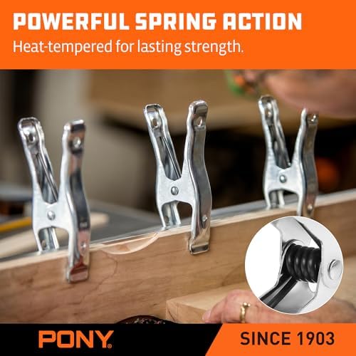 PONY 8-1/2" Heavy Duty Metal Spring Clamp Set, 6-Piece