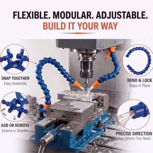 55 Pcs 25ft 1/4'' ID Flexible Water Oil Coolant Hose Pipe Bulk, Blue