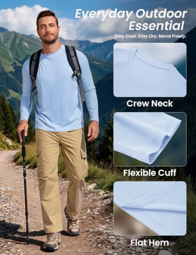MLYENX 7 Pack Long Sleeve Shirts for Men Sun Protection Quick Dry