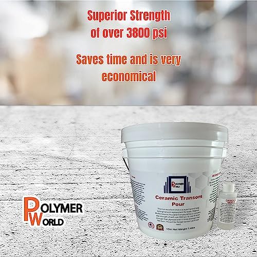 4 Gallons Ceramic Transom Pour for Transom Repairs, Docks, Power Boats, Coring Parts, Mounting Engines, Sea Wall Repair, Replacement for Wood Transoms.